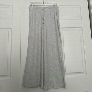 H&M Ribbed Light Heather Gray Wide-Leg Lounge Sweatpants - Size S - EUC